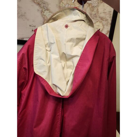 Vtg Misty Harbor Pink Hooded Rain Coat Jacket Full Length - 10 Petite - Picture 7 of 11
